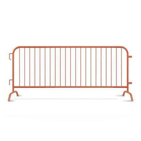 ANGRY BULL BARRICADES Interlocking Orange Steel Barricade, Removable Bridge Feet, 8.5 Ft. AC-HDX85-BR-OR